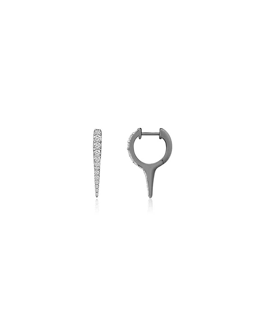 12mm Silver Diamond Spike Huggies