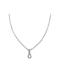 24" Dark Silver Diamond Lobster Clasp Lock Necklace