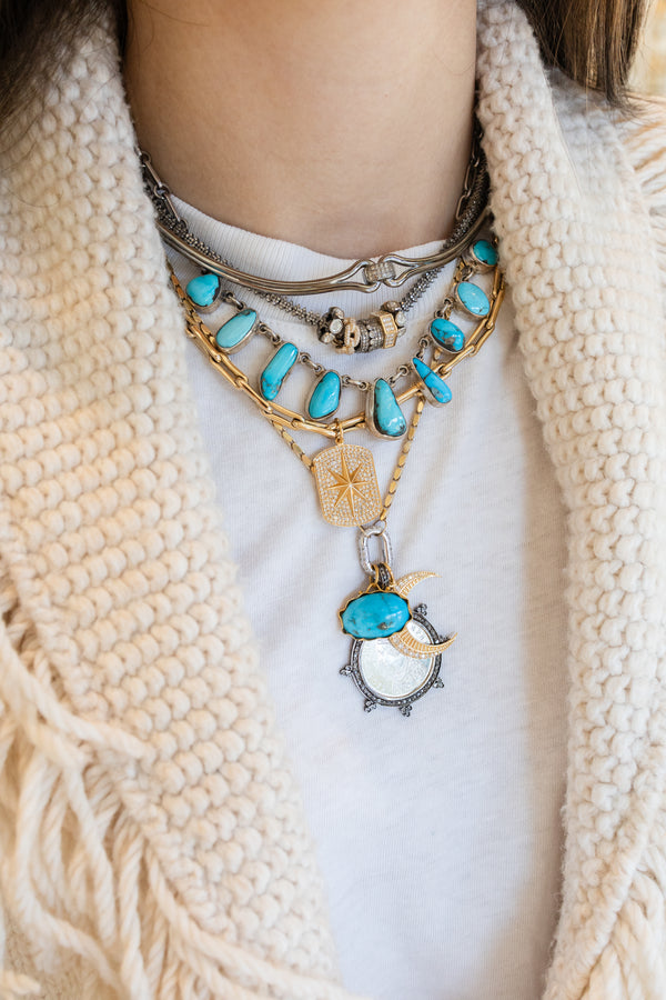 14K Gold Fine Lexi Lock Necklace: Retro Woven Box Chain