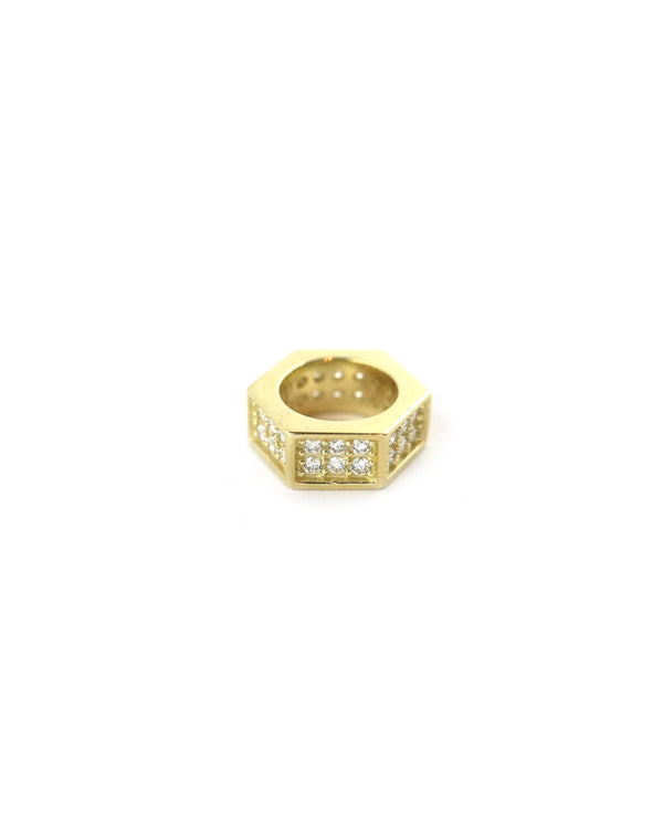 14K Gold Diamond Hexagon Spacer