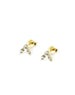 Small 14K Gold Mix Shape Diamond V Studs