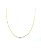 14K Gold Diamond & Bar Dainty Necklace