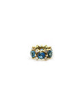 Mini 14K Gold London Blue Topaz Double Diamond Spacer