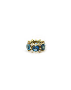 Mini 14K Gold London Blue Topaz Double Diamond Spacer