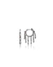 Silver Diamond Teardrop Dangle Huggie Earrings