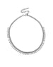 Silver Diamond Charm Dangle Choker Necklace