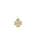 Small 14K Gold Pave Diamond Clover Charm