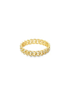 14K Gold Diamond Cuban Link Eternity Ring