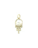 14K Gold Mother of Pearl Diamond Tassel Disk Charm