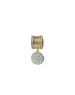 14K Gold Thick Ridged Diamond Disk Charm Spacer