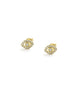 Small 14K Gold Diamond Cut Out Evil Eye Studs