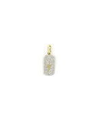 Small 14K Gold Diamond Lightning Bolt Dog Tag Charm