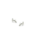 14K Gold Tiny Abstract Double Marquise Diamond Studs