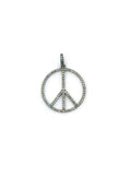 1" Silver Diamond Peace Sign Charm