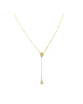 14K Gold Teardrop Diamond Lariat Necklace