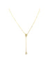 14K Gold Teardrop Diamond Lariat Necklace