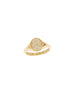 14K Gold Pave Diamond Oval Signet Ring