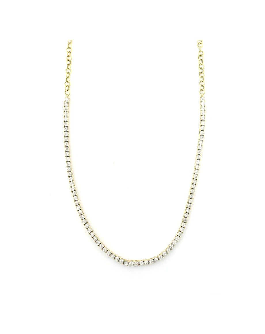 14K Gold Diamond Tennis Chain Necklace