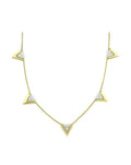 14K Gold Triangle Diamond Station Necklace