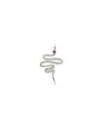 Large 14K White Gold .55ct Diamond Snake Charm