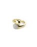 14K Gold Domed Pave Diamond Double Wrap Ring