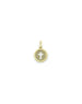 14K Gold Dotted Open Cross Coin Charm