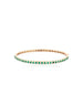 14K Gold Dotted Emerald Bangle