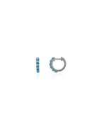12mm Silver Dotted Turquoise Huggies