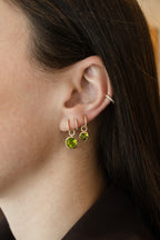 14K Gold Diamond Peridot Heart Earring Charm