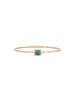 6" 14K Gold Solid Bangle Emerald Center