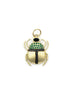 14K Gold Black Diamond Emerald Beetle Charm