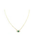 14K Gold Diamond Emerald Evil Eye Necklace