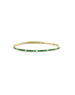 14K Gold Emerald Diamond Flexible Bangle