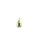 Small 14K Gold Emerald Retro Dog Tag Charm