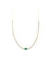 14K Gold 1.45ct Emerald 2.80ct Diamond Tennis Necklace