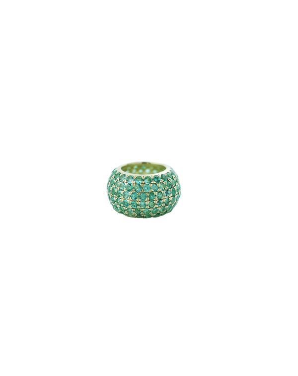 14K Gold Pave Emerald Donut Spacer