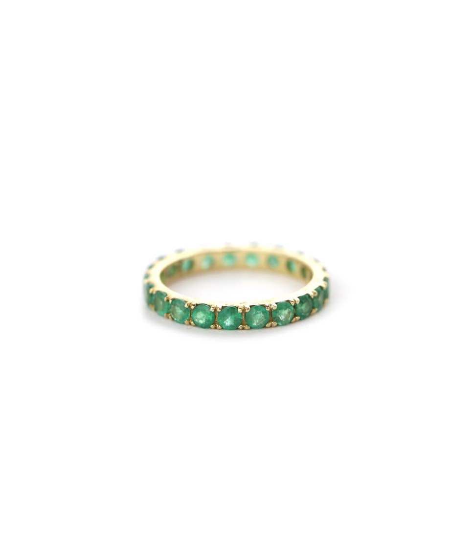 14K Gold Emerald Eternity Ring