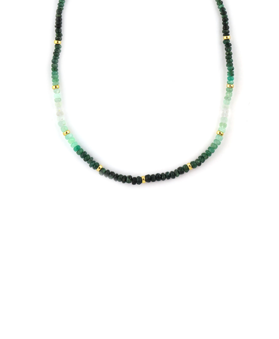 Ombre Emerald Rondelle Necklace