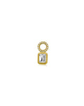 14K Gold Emerald Cut Diamond Earring Charm