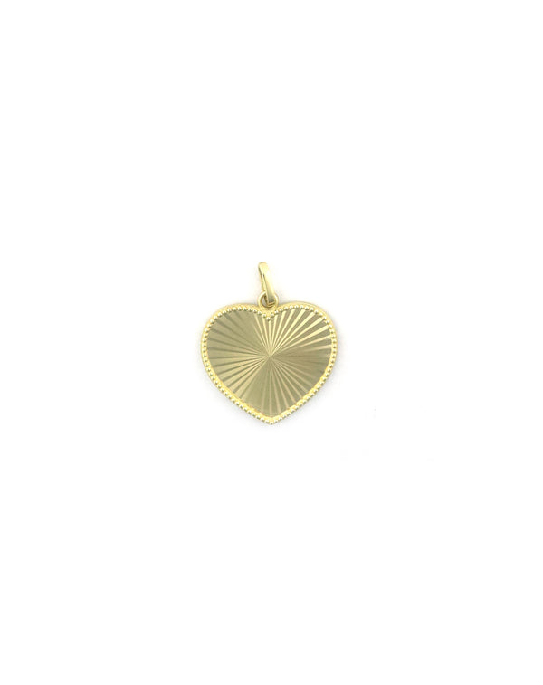 14K Gold Fanned Heart Pendant