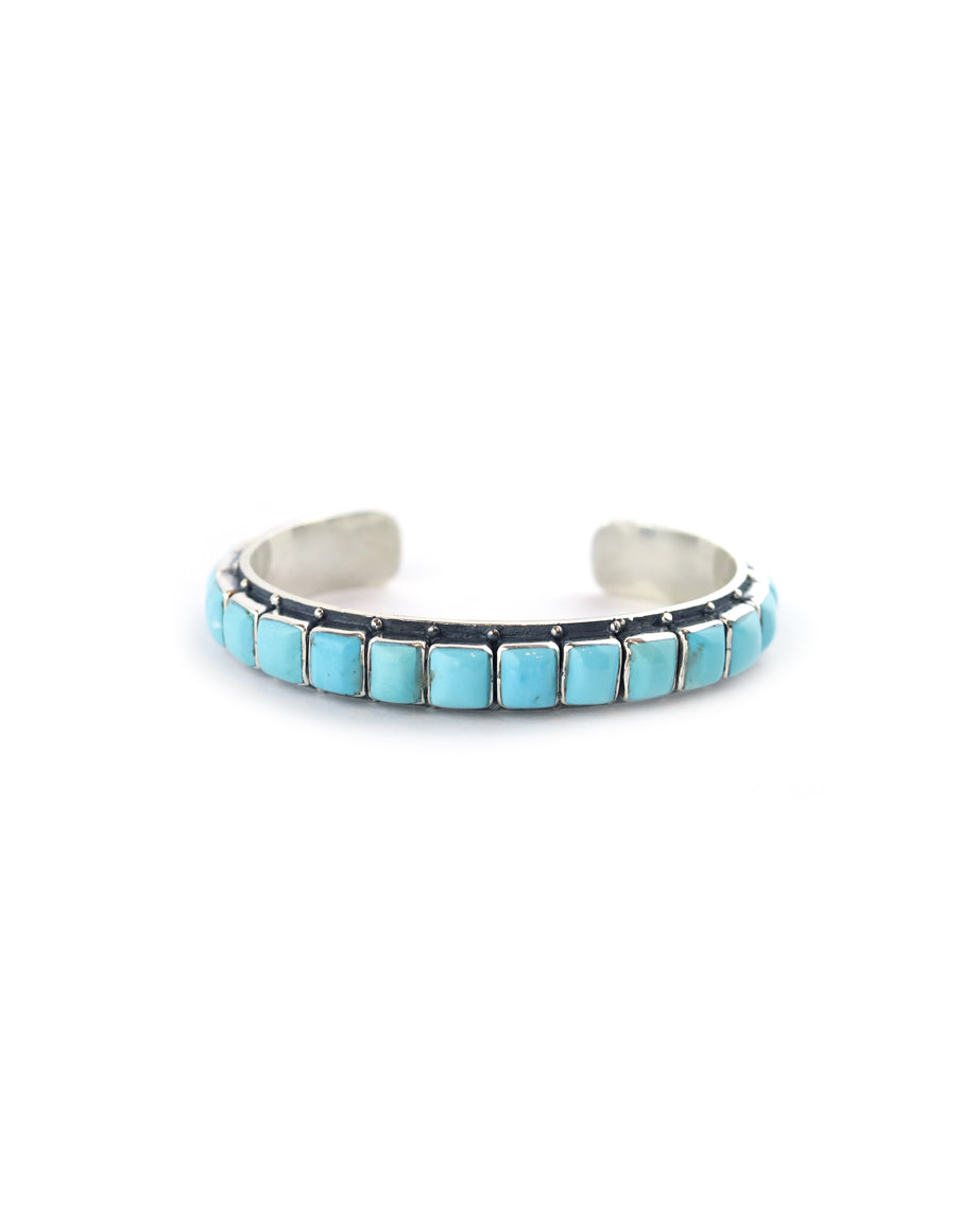 Federico Single Row Blue Turquoise Tiled Cuff