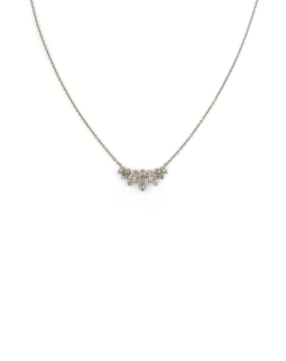 Silver Diamond Graduated Teardrop Necklace