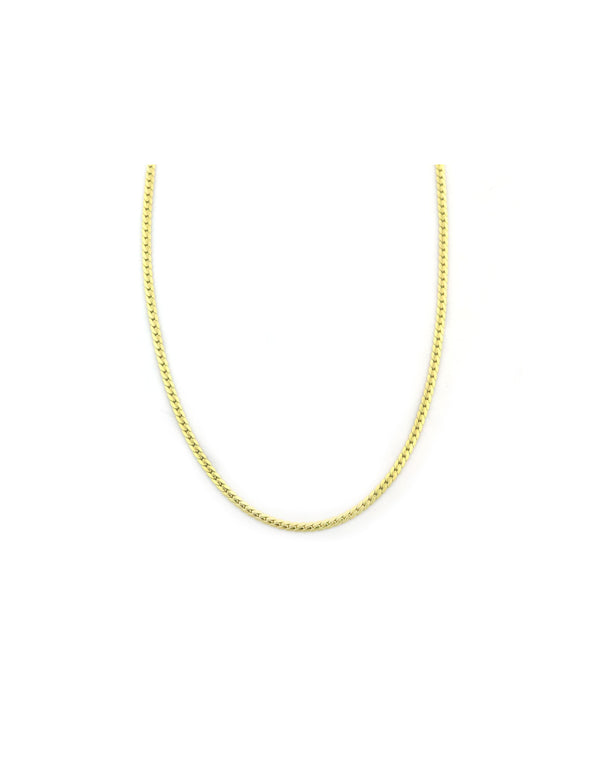 16" 14K 2mm Gold Flat Cuban Chain