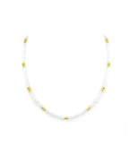 3mm Frosty White Zircon Trio Rondelle Necklace
