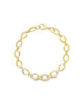 7.5" 14K Gold Geometric Oval Link Bracelet