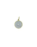 14K Gold Two Tone Rope Framed Circle Charm