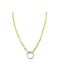 Gold Filled Rolo Chain 17mm Diamond Lock Necklace