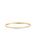 14K Gold Pave Diamond Ridged Segmented Bangle
