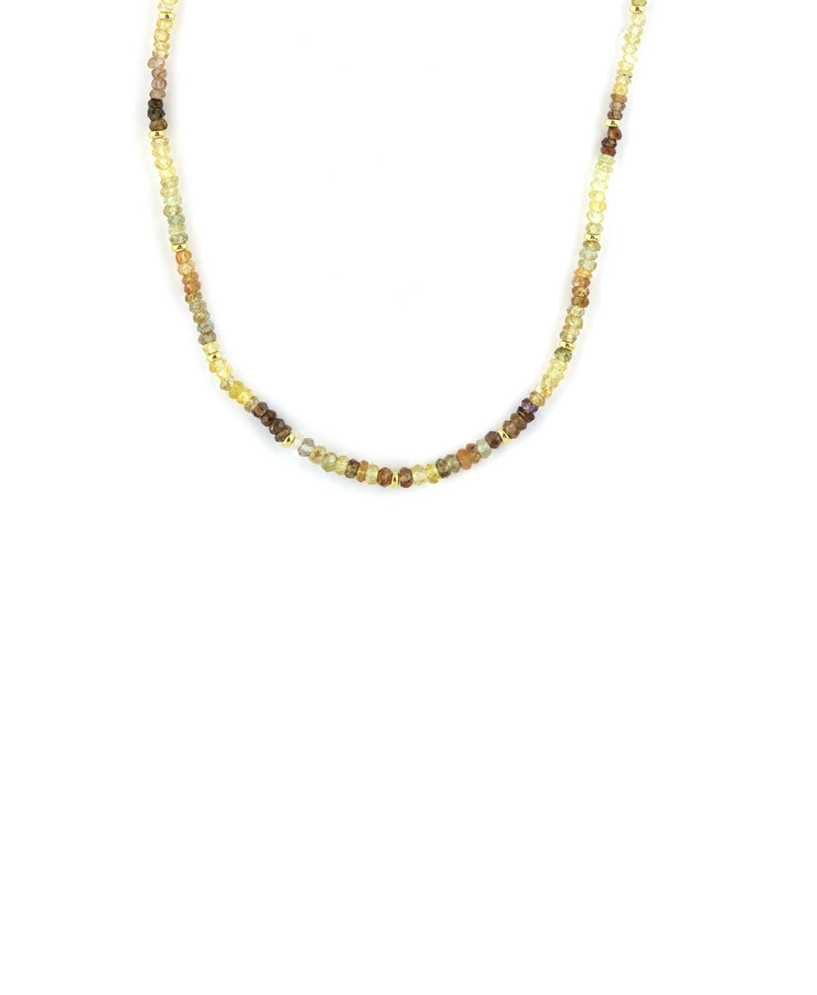 Golden Zircon Rondelle Necklace