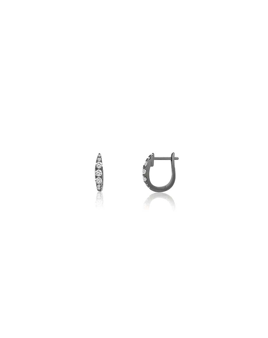 12mm Silver Graduated Diamond Huggies